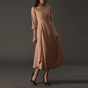 【古典美】18116浪漫荷葉洋裝(棉麻/純棉/亞麻/中國風/漢服/茶禪服/手染服)