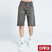 EDWIN 男裝 JERSEYS 迦績 PK EJ3棉涼感寬鬆 牛仔短褲-中灰色