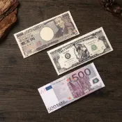 旅遊外幣好收納 外幣印花鈔票夾 新台幣/韓圓/日圓/歐元/英鎊/美元 錢包 皮夾 短夾 零錢包 外幣收納 交換禮物