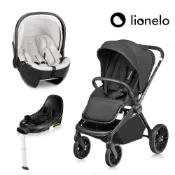 Lionelo 波蘭 Moxie i-Size提籃汽座+ISOFIX旋轉底座+Mika Plus雙向推車三合一旅行組 (贈安裝連接器)