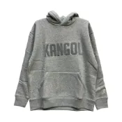 (店+)【KANGOL】KANGOL 中性 袋鼠 灰 牙刷繡帽T 偏大 6355106812