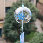 🌸優選好貨🌸創意玻璃櫻花風鈴 臥室透明掛件鈴鐺 日式夏日掛飾 手工門飾女生 玻璃掛件 玻璃風鈴 櫻花風鈴 鈴鐺 門鈴