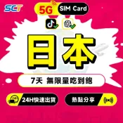(店+)【SCT】日本網卡 7天不降速吃到飽 DOCOMO KDDI 雙網日本旅遊網路卡手機上網SIM卡 日本上網卡（包含北海道 沖繩）