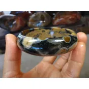 天然明顯七彩海洋魚卵玉髓厚寬版手鐲→D1018