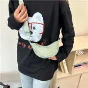 【人氣推薦】時尚簡約斜挎包2026春季新款潮流單肩餃子包純色輕便通勤尼龍布包