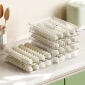 保鮮盒收納盒多層餃子盒冰箱冷凍盒專用食品級家用廚房收納托盤塑
