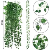 2M 人造常春藤綠化花環假藤掛植物背景房間臥室牆壁裝飾綠葉叢林主題派對婚禮裝飾