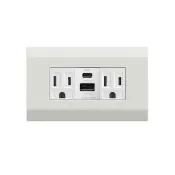 【易智快充】磐石系列-國際牌™ Panasonic™ DECO LITE™面板 36W USB快充插座(36W USB+AC安全插座*2)