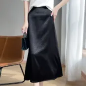 緞面垂墜感半身裙女2026新款高腰遮肚子顯瘦包臀裙魚尾裙A字半裙#Hi, 貼心優衣家居#