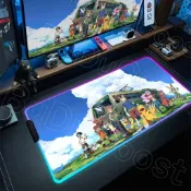 RGB 桌墊卡哇伊動漫數碼寶貝鼠標墊 Pc 筆記本電腦遊戲配件鍵盤Коврик од Миш 可愛卡通電腦鼠標墊