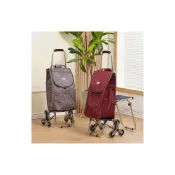 (店+)免運 買菜推車 折疊便攜車 爬樓購物車老年人買菜帶凳子可折疊手拉車便攜式拉桿拉貨簡易推車