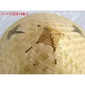 民間傳統手工竹編遮陽遮雨尖頂斗笠帽農用演出道具竹草帽防曬