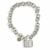 【DOKODEMO】全新 ★ TIFFANY&Co. Tiffany 925 1837 鎖扣手鍊，帶品牌標誌，內週長 17 厘米，銀色，重 23.38 克，女士款
