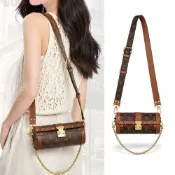 Louis Vuitton Papillon Trunk Monogram帆布圓桶包(卡其)