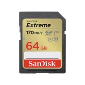 【順發線上購物】SanDisk Extreme SDXC 64GB U3 V30 記憶卡(公司貨) (讀/寫速度: 170MB/80MB)