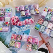Rainbow Nail 🌸日式花朵星空貼 星空貼紙 星空轉印貼