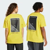 ADIDAS 愛迪達 阿迪達斯 國家地理聯名款 圓領 T恤 男女休閒上衣 短袖上衣-黃 NG U AR B GFX T- JD5955