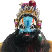 【A-ONE 匯旺】三國武將 藍花臉 布袋戲 送台灣國旗背膠徽章 戲偶架 武生 布偶 人偶 戲偶(布袋戲)