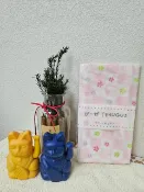 幸福買取🌸日本製 tenugui 純棉 100% 二重紗布巾 日本製萬用紗布/毛巾 がーぜ手拭-粉紅色方格兎