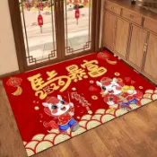 隔日到貨 2026 馬年 暴富 水晶絨地墊 地墊 踩腳墊 腳踏墊 迎賓 新年 迎春 紅色地毯 玄關 地毯 防滑 吸水