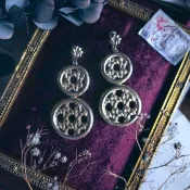 Boucher 捕夢網金屬編織大耳環－美國古董首飾 Vintage Jewelry
