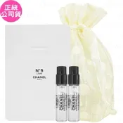 CHANEL 香奈兒 N°5 L EAU清新晨露淡香水(針管)(1.5ml)*2旅行袋組(公司貨)
