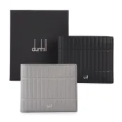 dunhill Rollagas 燙銀LOGO壓紋牛皮8卡短夾/男用皮夾(2色任選)｜GoBrand購名牌