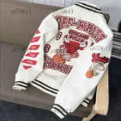 🔥下殺新品美式芝加哥NBA公牛隊聯名棒球服刺繡復古潮流飛行員機車夾克外套限定聚美优品旗舰店
