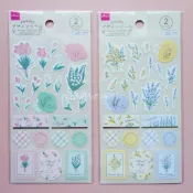 🐰兔子心 日本大創 DAISO 貼紙 春天 花卉 鬱金香 鈴蘭 黃花風鈴木 薰衣草 清新 簡約 手帳貼紙