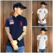 美國百分百【全新真品】Ralph Lauren 短袖 Polo衫 RL 大馬 國旗 網眼 男 上衣 三色 C255