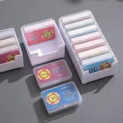 【小資生活】麻將籌碼卡片盒 透明盒 撲克桌面卡牌麻將牌盒 數位卡片銀行卡收納盒