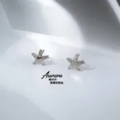Aurora.acc｜梵妮 星星耳環 水晶耳環 鋼針｜附耳扣收納袋拭銀布｜奧蘿菈飾品｜耳釘 防過敏耳環 小紅書 小眾設計