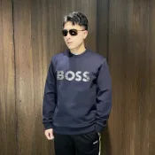 美國百分百【全新真品】HUGO BOSS 大學T 棉質 休閒 男款 刺繡logo 長袖上衣 CZ06