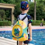 【Dagebeno荷生活】夏季海灘游泳池防水收納雙肩包 乾濕分隔設計透明運動背包(小號2入)