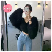 台灣精選💗小紅莓│毛外套 2色 ins 風衣服 短版外套 毛衣外套 寬鬆外套 韓版外套 小外套 開衫 外套OKLO