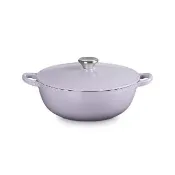 【Le Creuset】琺瑯鑄鐵鍋媽咪鍋24cm(薰衣草-鋼頭-內鍋黑)