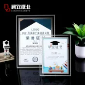 設彩品牌旗艦店 證書框 獎狀框 相框 榮譽水晶玻璃相框擺台專利證書框a5收納掛牆證照裱框a4獎狀展示框『FY02648』