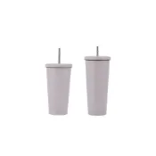 (店+)304不銹鋼吸管杯 吸管環保杯 雙層保溫杯 冰霸杯 保冰杯 750ML 500ML(吸管環保杯)
