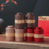 高顔值複古茶葉罐圓罐小青柑陳皮古樹紅茶通用空罐防潮密封罐定製 TAGK