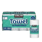【Kirkland Signature 科克蘭】日本製隨意撕特級廚房紙巾(160張 X 12捲 衛生紙)