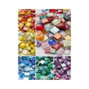 (店+)一公斤diy手工材料 自由石 閃粉異形馬賽克 梯形 三角形碎片材料 水晶玻璃馬賽克 美居生活屋