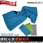 【登山好手】速乾沁涼運動毛巾 冰涼巾(30x80) 涼感巾 速乾毛巾 涼感毛巾 涼感毛巾 運動用品 露營毛巾 單車毛巾