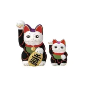 (店+)日本製 親子招財貓 千萬兩 唐草手繪招財貓 貯金箱 陶器 13.5cm yc103