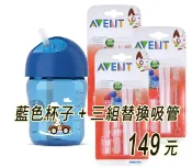 玟玟 (WINWIN) 婦嬰用品百貨名店 Philips Avent QQ兔吸管水杯260ML＋吸管三組，獨特扭蓋與矽膠吸管完美結合具防脹效果