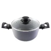 【domo鍋具】神盾礦石雙耳附蓋湯鍋20cm