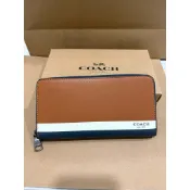 #正品coach真皮雙色新款男長夾
