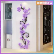 福字貼 3D立體壁貼 3D創意墻貼 房間裝飾 客廳裝飾薔薇花亞克力墻貼3d立體客廳電視背景墻玄關餐廳墻面裝飾壁紙貼畫