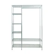 (店+)【dayneeds 日需百備】120x45x180公分 電鍍（插管）六層單桿大衣櫥 贈拉簾式防塵布套 置物架/掛衣架/收納架/層架