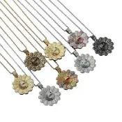 【Jpqueen】微笑太陽花可旋轉中性水鑽毛衣長項鍊(8色可選)