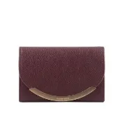 【See by Chloe’】Lizzie 弧形標誌翻蓋牛皮中夾(酒紅色)
